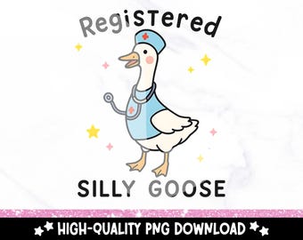 Funny Nurse Goose PNG Clipart: Medical Humor (Digital Download)