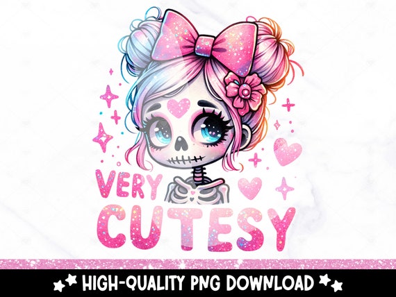 Very Cutesy Skeleton PNG, Very Mindful Very Demure Clipart, Trendy Funny Design for Graphic Tees, Sublimation Design, Viral Tiktok Trend