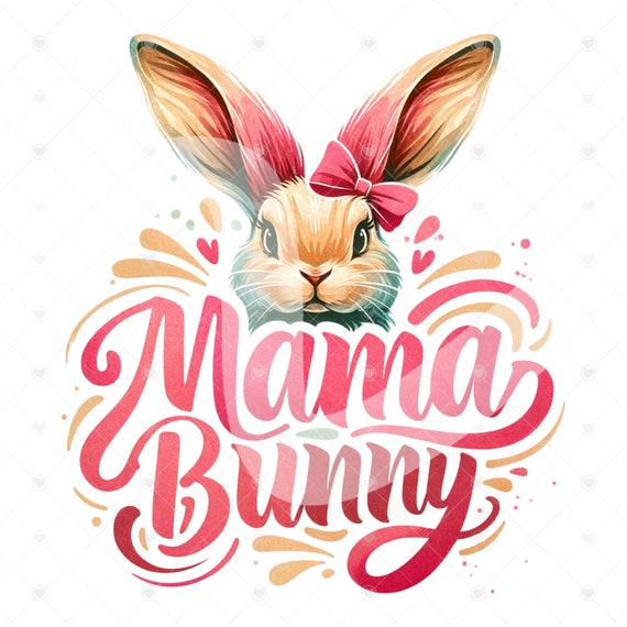 Boho Mama Bunny Easter PNG, Cute Easter PNG, Retro Easter Shirt Sublimation, Coquette Easter Clipart, DTF Commercial Use Sublimation