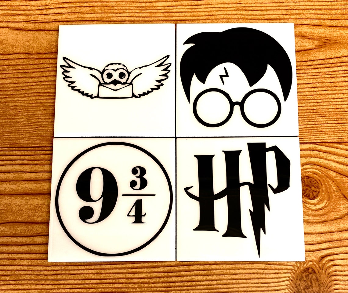 Harry Potter Inspired Ceramic Tile Coaster Set of 4 Etsy