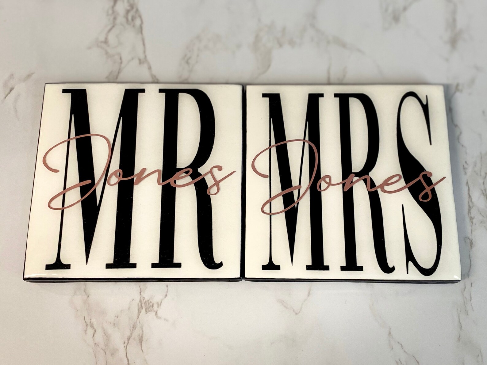 Mr&Mrs Coasters Personalized Tile Coaster Wedding Gift Etsy