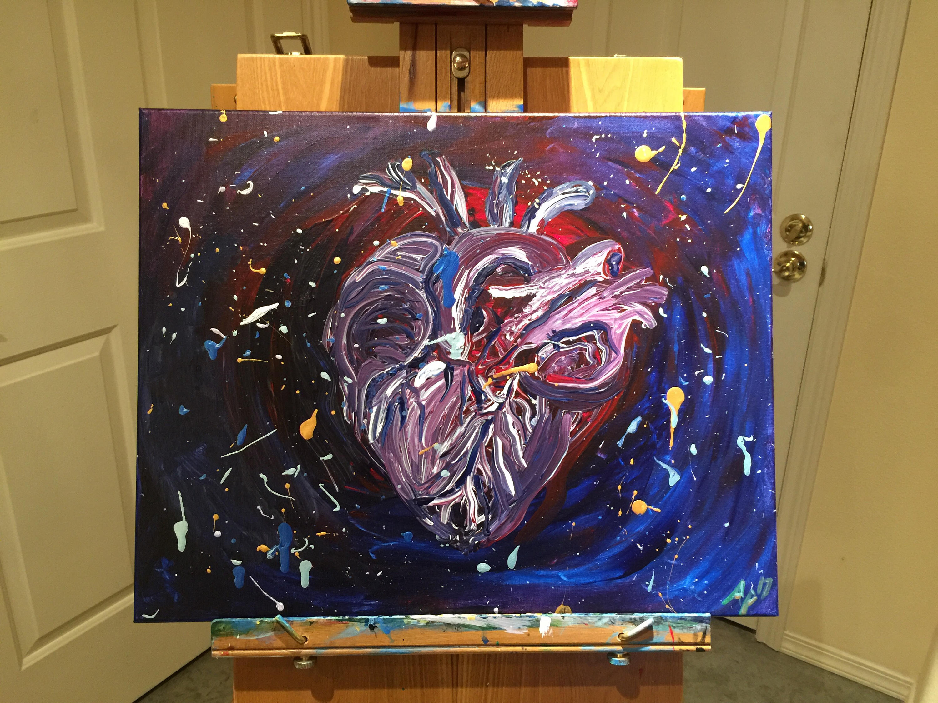 Heartbeat Original Acrylic Painting Heart Painting Abstract Etsy