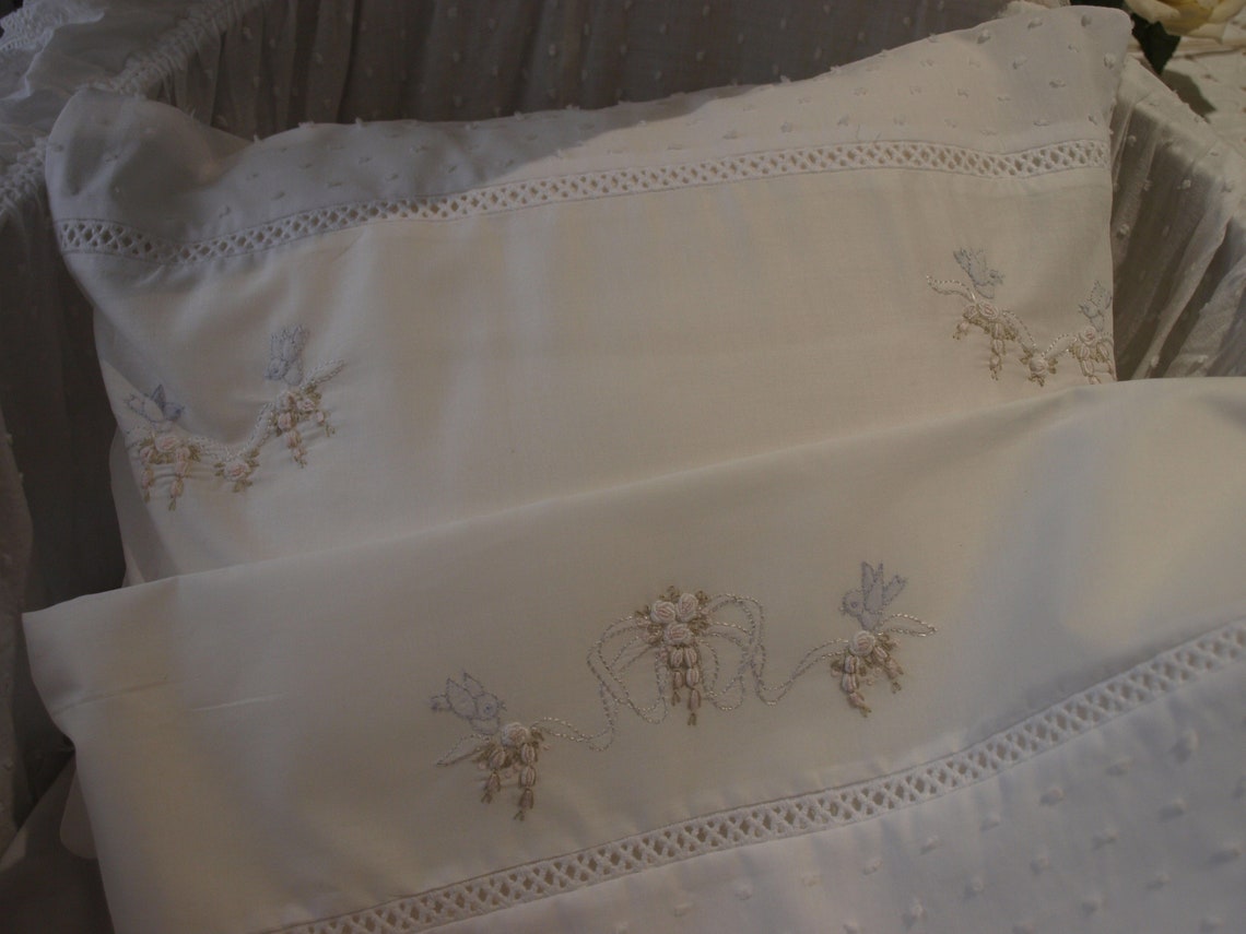 Beautiful Hand Made Hand Embroidered Baby Sheet Set Etsy