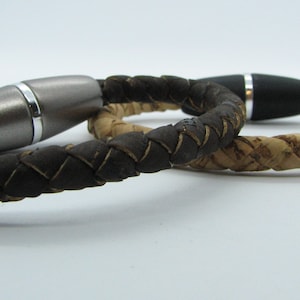 Round Braided Cork Bracelet with Magnetic Acrylic Clasp