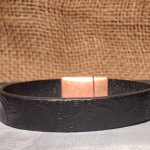 Arizona Leather Bracelet with Magnetic Antique Copper Clasp