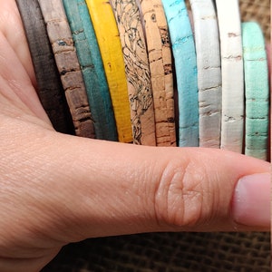 Vegan Distressed Style Cork Bracelet with Magnetic Clasp image 6