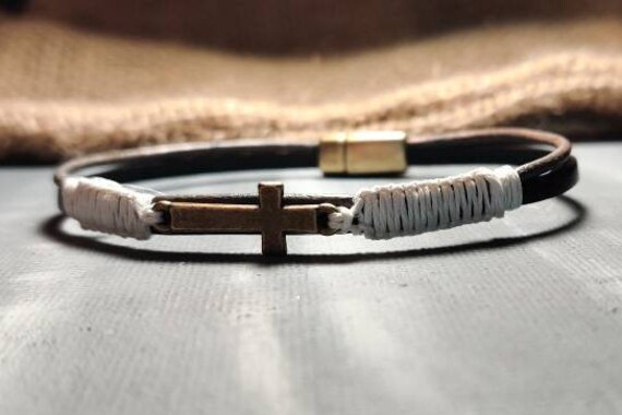 Arizona Leather Bracelet with Magnetic Antique Copper Clasp