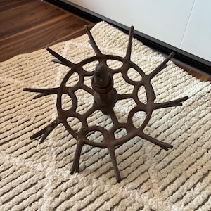 Vintage Iron Rotory Wheel Tiller Unique Garden Decor Antique Farm Old Tools
