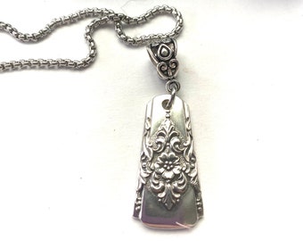 Mountain Rose spoon Necklace | Spoon Pendant | Silverware jewelry | Vintage Flatware Pendant , Spoon Necklace,Silver flower, Mountain Rose