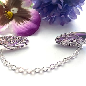 Vintage Silverware Sweater Clip: Evening Star Cardigan Clasp