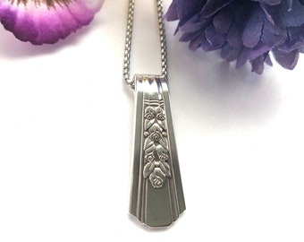 Rosalie Spoon Pendant Necklace: Upcycled Silverware Jewelry