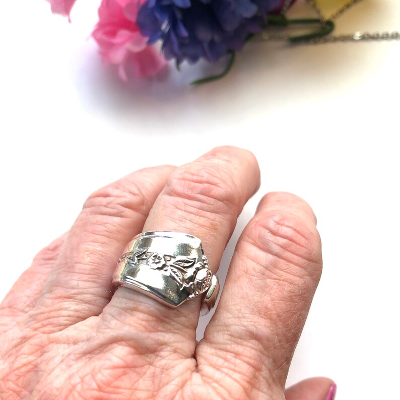 Spring Garden spoon ring, silverware ring, spoon jewelry,spoon ring, silverware ring, silver ring, spoon jewelry, flatware ring, image 4