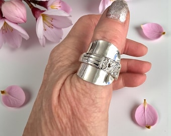 Pierścień z łyżką koronacyjną: pierścień z srebra demitasse, rozmiar 9/10