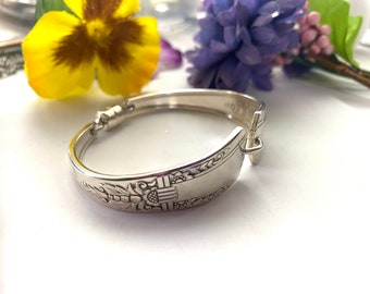 Vintage Spoon Bracelet: Silver Plated Flatware Jewelry, Magnetic Clasp