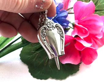 Daybreak 1952 Bell knife necklace- Knife handle bell necklace- Silverware jewelry- Bell necklace, knife bell necklace-Daybreak necklace,