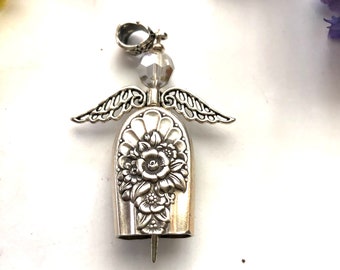 Collana con angelo in argenteria: ciondolo a cucchiaio Jubilee, gioiello commemorativo