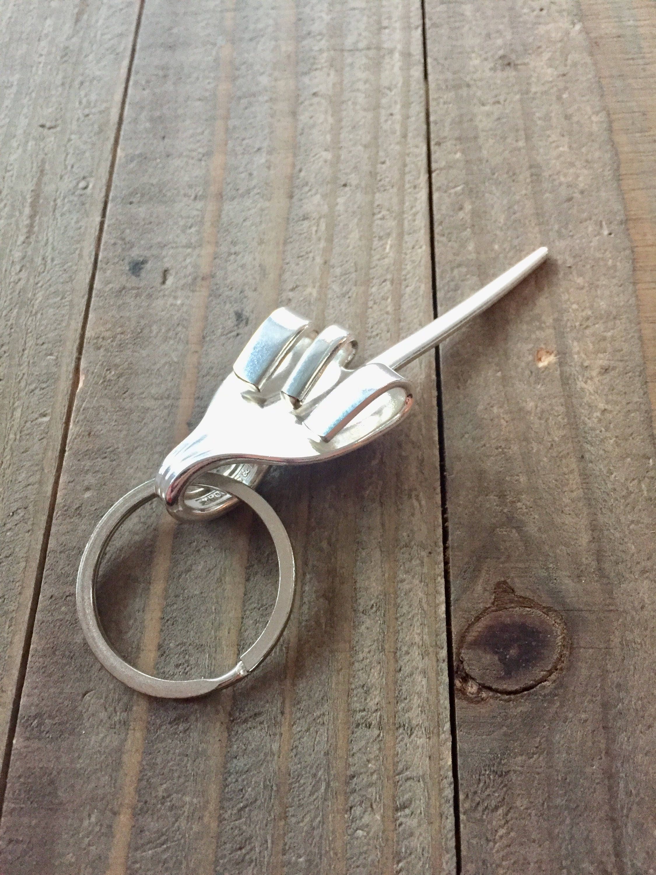 Forked Keychainone finger salute flip the bird middle Etsy