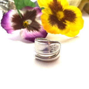Grosvenor Spiral Spoon ring, silverware ring, spoon jewelry, ring, silverware ring, Boho ring, silver ring, spoon jewelry,