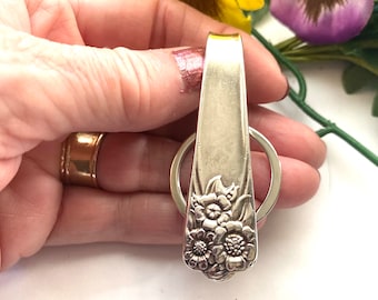 Silverware Purse Hook Keychain| spoon handle  Keychain | Purse hook | key fob| Key finder. key chain finder, eye glass hook, pocket hook