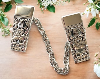 Clip para suéter de plata vintage: broche para bufanda con diseño de coronación