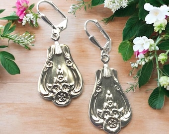 Magnolia Silverware Earrings: Upcycled Spoon Jewelry