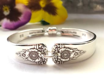 Spring charm Spoon Bracelet | 1950 bracelet | Silver Bracelet | spoon jewelry, silverware jewelry, silverware bracelet, handmade bracelet