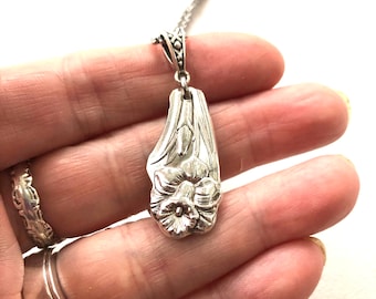 Daffodil Spoon Pendant: 1950 Silverware Necklace, Handmade in Canada