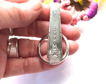 Silverware Purse Hook, Clip Keychain| spoon handle  Keychain | Purse hook | key fob| Key finder. eye glass hook, pocket hook, purse clip