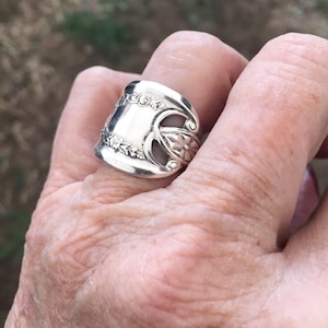 Spoon ring, spoon jewelry, old colony ring, 1911 ring, silverware ring, silverware jewelry, Silver ring, vintage ring, boho ring, old colony