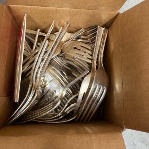 Mixed Lot of  Antique Silverplate CUT Fork  ENDS,  just the tine part, assortment of small, medium