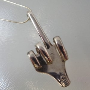 Fork Pendant | Hand Pendant | Forked| Silverware pendant| Fork Necklace| Finger Pendant| Fork You Necklace| Spoon Jewelery