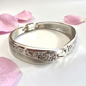 Pulsera vintage de cuchara de plata: joyería de plata hecha a mano