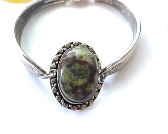 Bloodstone spoon Bracelet | Bloodstone bracelet, Bloodstone jewelry| Silver Bracelet| spoon jewelry, silverware jewelry, Bloodstone