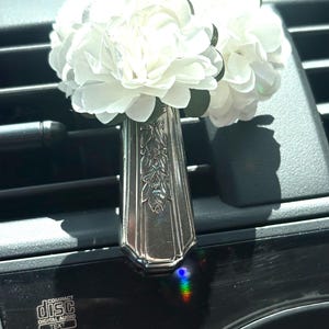 Återvunnet silverpläterat Rosalie ventilklämma, aromaterapi bilfläktdiffusor