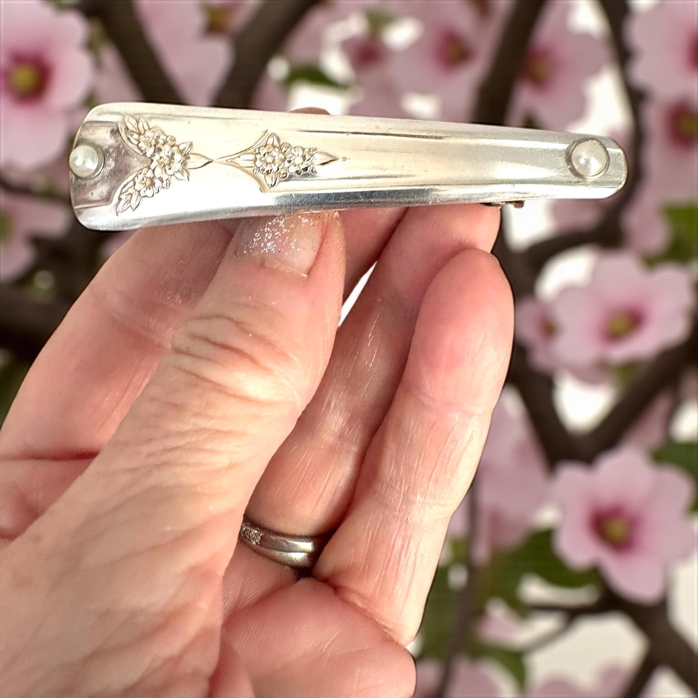 Woven Gold Whale Barrette Made in France il_fullxfull.  main image 3