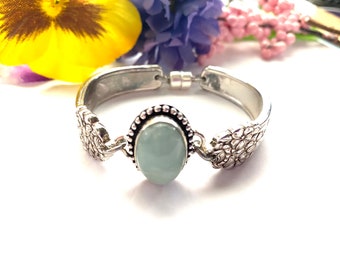 Spoon Bracelet | aquamarine silverware bracelet, Vintage spoon bracelet| Silver Bracelet| spoon jewelry, silverware jewelry, aquamarine