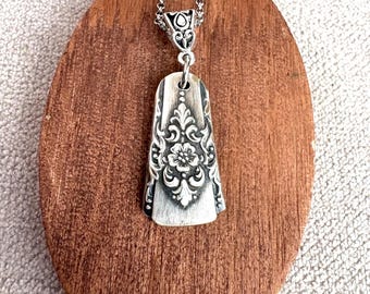 Collar de cuchara Mountain Rose: colgante de plata vintage