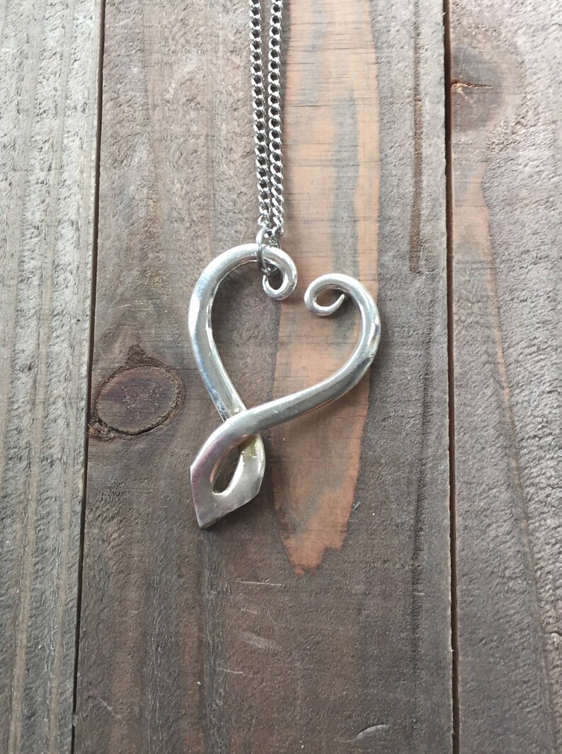 Spoon jewelry silverware jewelry heart pendant fork Etsy