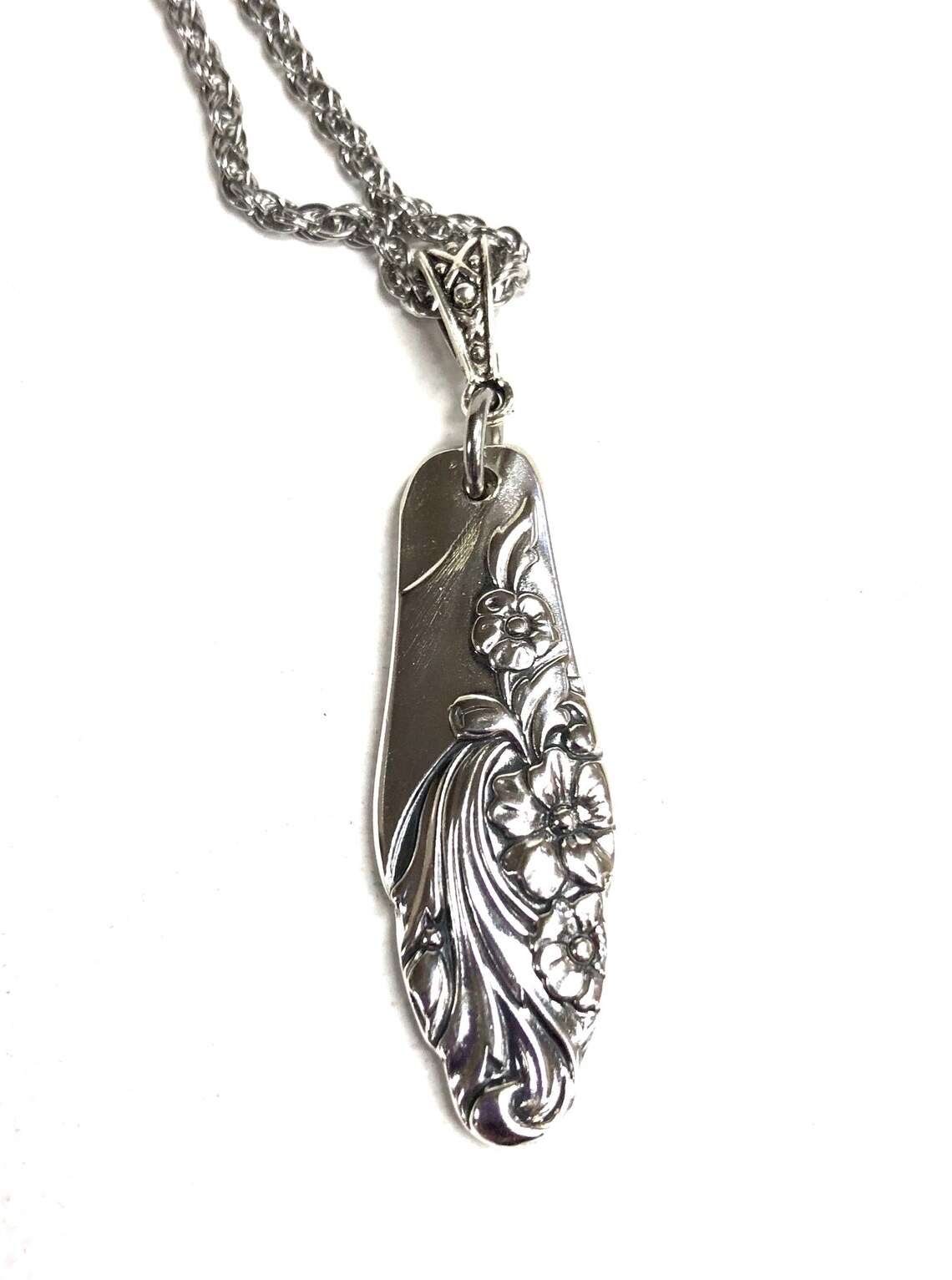 Evening Star Necklace Spoon Pendant Silverware Jewelry Etsy