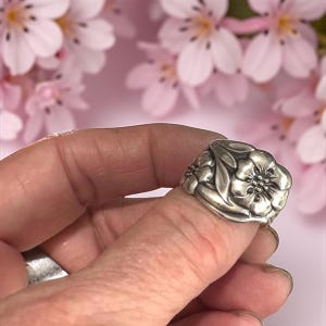Löffel Ring, Besteckring, Löffel Schmuck, Boho Ring, Vintage Ring, Blumenring, Größe 7,5