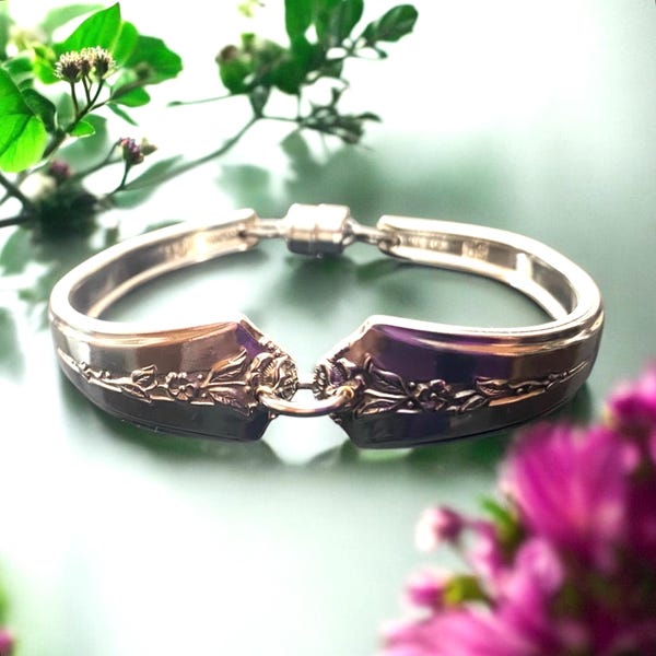 Braccialetto a cucchiaio Spring Garden: gioielli in argento fatti a mano, design del 1936