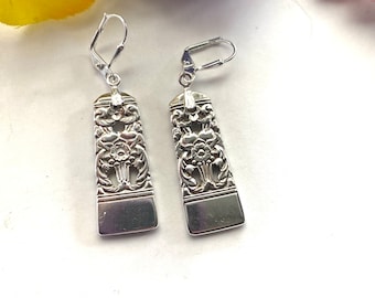Spoon  earrings, Coronation silverware earrings, silverware earrings,  Silver earrings, Flatware earrings, , Unique earrings