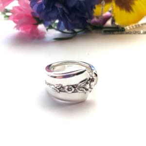 Spring Garden spoon ring, silverware ring, spoon jewelry,spoon ring, silverware ring, silver ring, spoon jewelry, flatware ring, image 1
