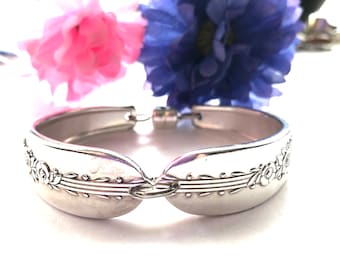 Handmade Silverware Spoon Bracelet: Vintage Silver Plated Jewelry