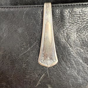 Llavero con gancho para bolso de plata reutilizada: llavero vintage con mango de cuchara