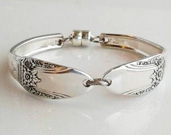 First Love Spoon Bracelet | 1937 First Love jewelry| spoon jewelry, silverware jewelry, silverware bracelet, vintage bracelet, unique gift