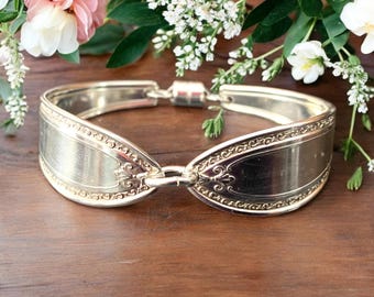 Vintage Silver Plated Spoon Bracelet | Flatware Jewelry, Magnetic Clasp