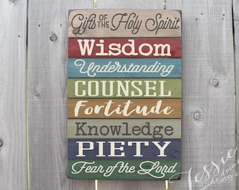 Gifts of the Holy Spirit Sign – Catholic Home Decor