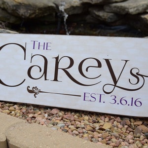 Personalized Family Name Sign, Established Date, Oak Wood