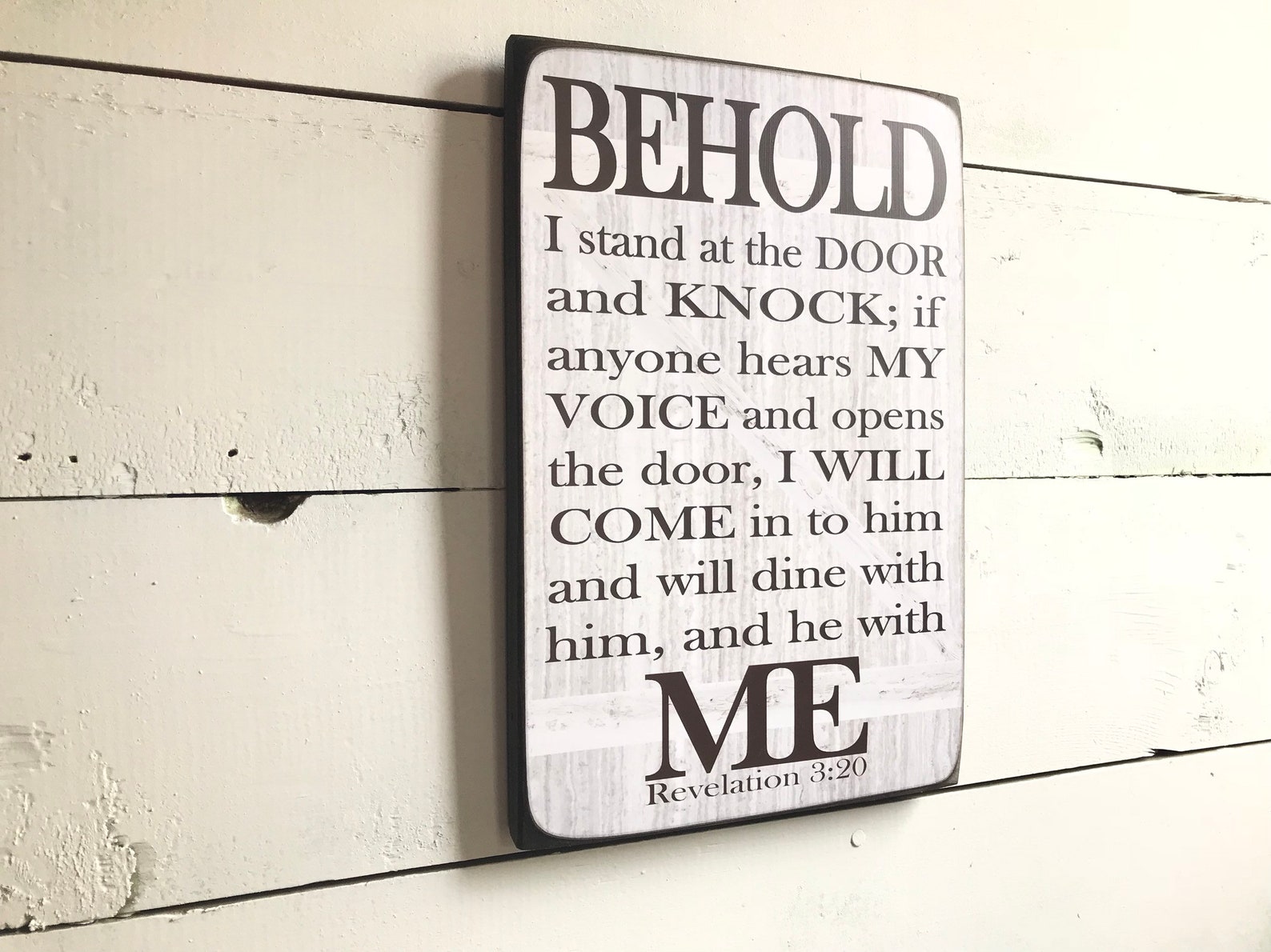 Behold Me Scripture Sign - Revelation 3:20, Bible Verse - Etsy